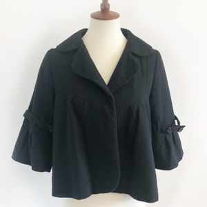 BELL SLEEVE WOOL COAT